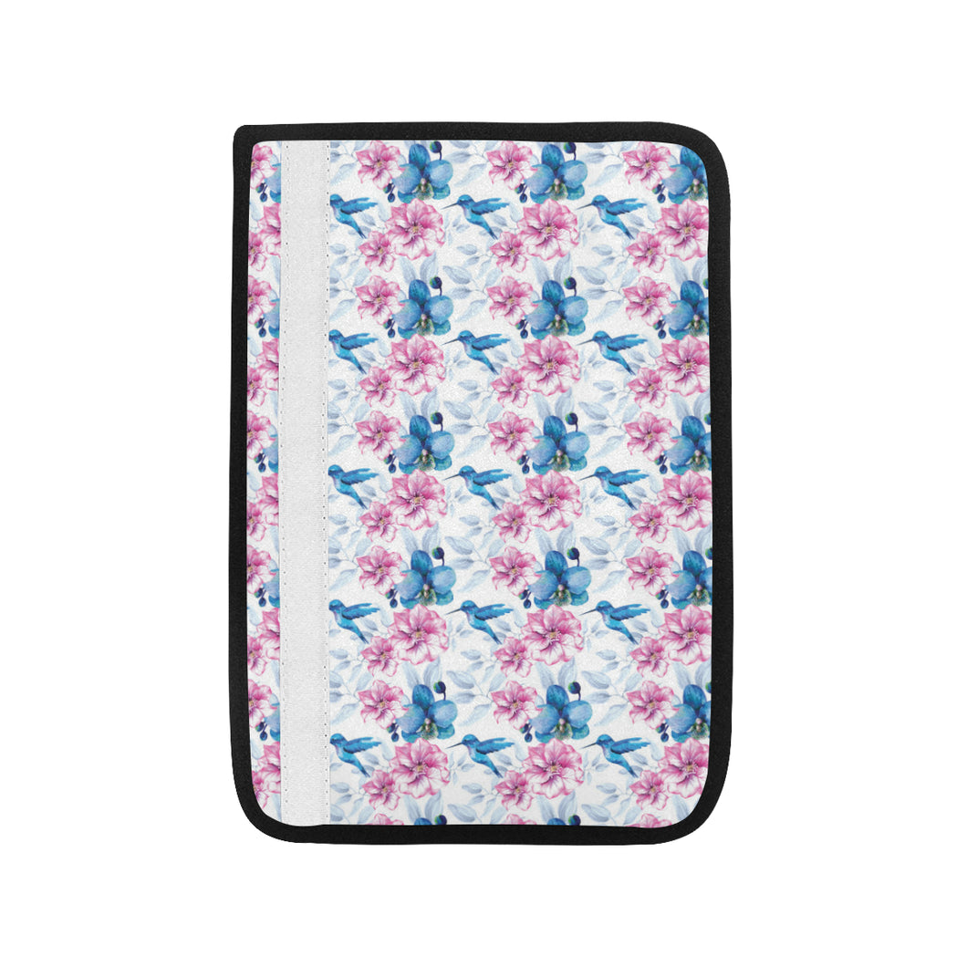 Hummingbird Pattern Print Design 02 Car Seat Belt Cover