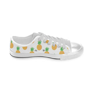 Pineapples pattern Men's Low Top Shoes White