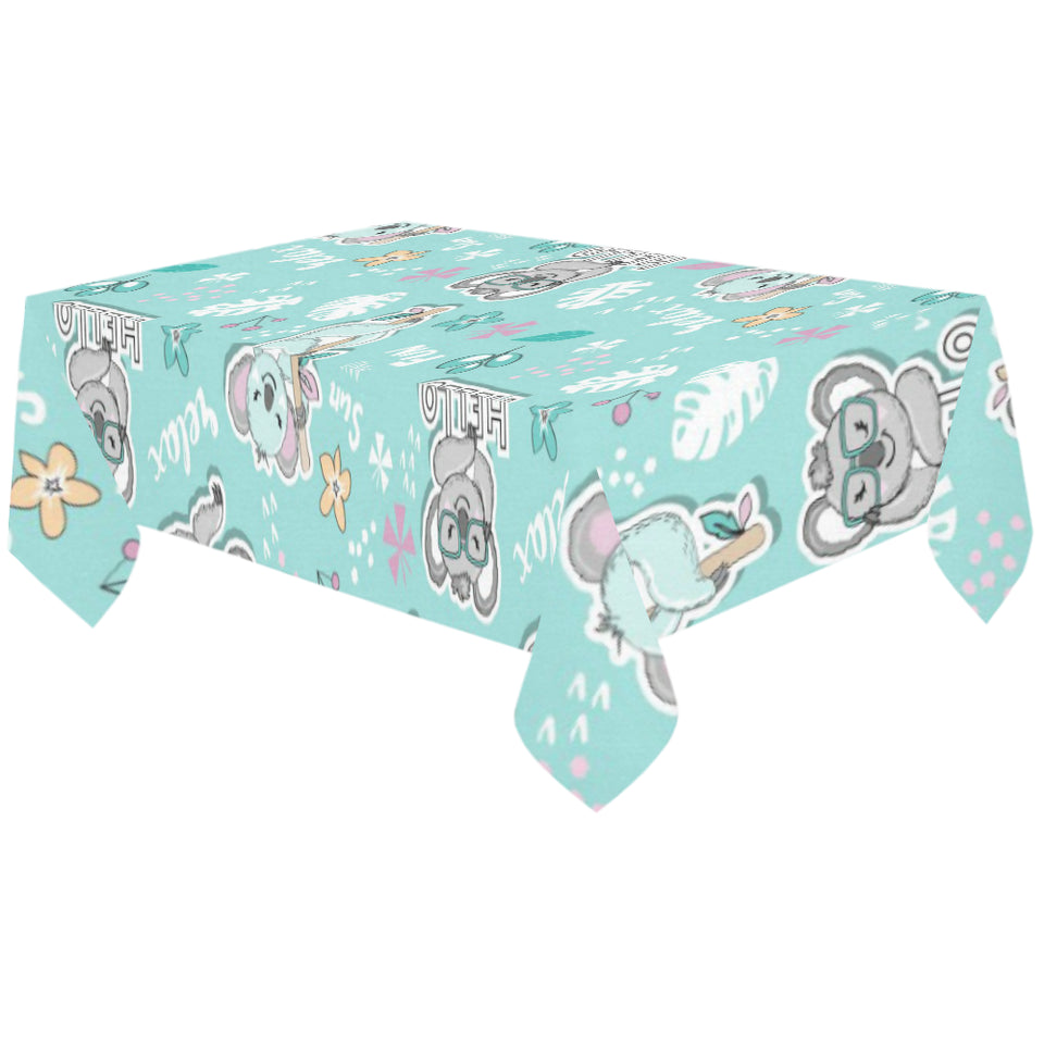 Cute koalas blue background pattern Tablecloth