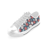 dragon fruits dark blue background Men's Low Top Shoes White