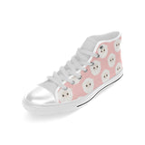 Cute sheep pattern Men's High Top Canvas Shoes White