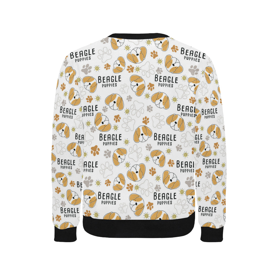 Cute beagle dog pattern background Men's Crew Neck Sweatshirt