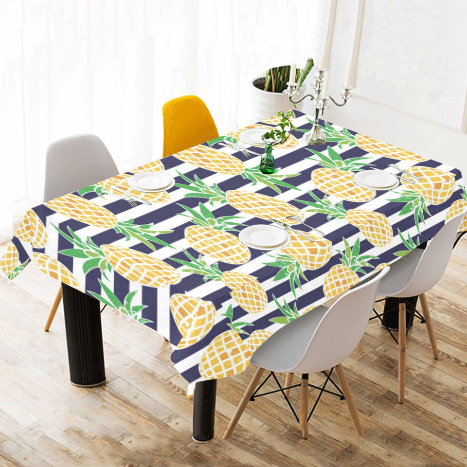 Pineapples pattern striped background Tablecloth