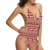 Dachshund Nordic pattern Women's One-Piece Swimsuit