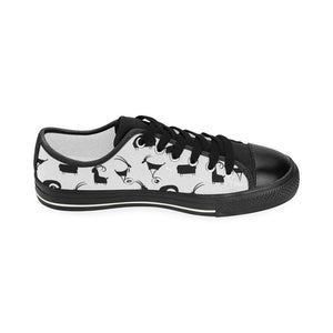 Goat ram pattern Kids' Boys' Girls' Low Top Canvas Shoes Black