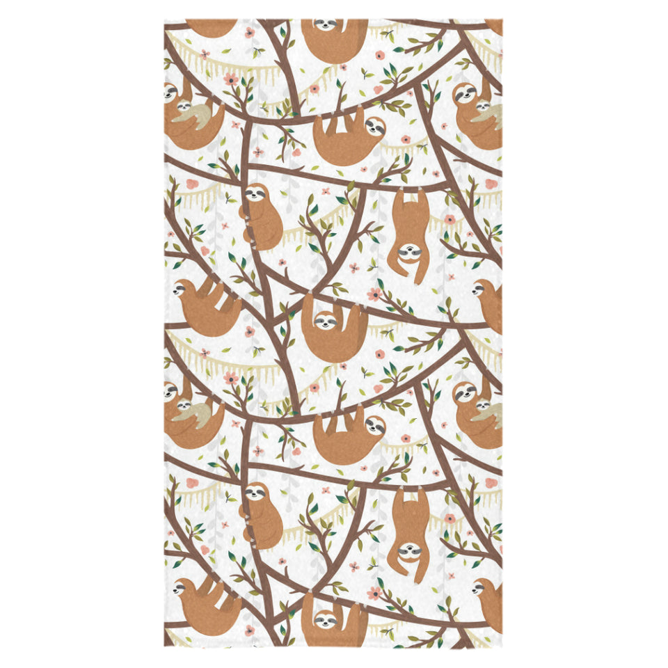 Sloths hanging on the tree pattern Bath Towel