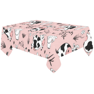 Cows milk product pink background Tablecloth
