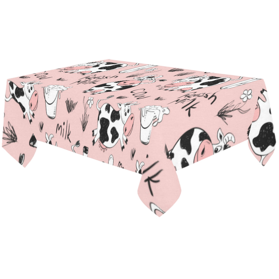 Cows milk product pink background Tablecloth