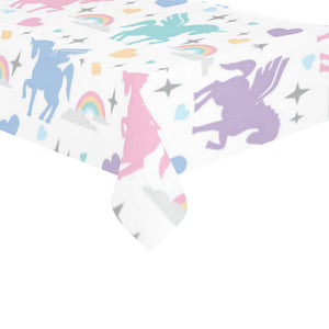 colorful unicorn rainbow heart pattern Tablecloth