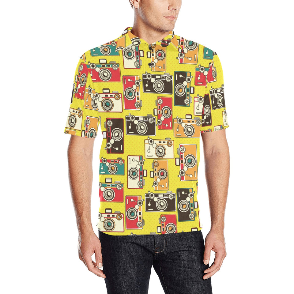 Camera Pattern Print Design 02 Men's All Over Print Polo Shirt