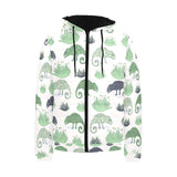 Chameleon lizard succulent plant pattern Men's Padded Hooded Jacket