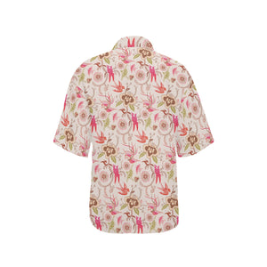 Swallow Pattern Print Design 01 Women's All Over Print Hawaiian Shirt