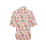 Swallow Pattern Print Design 01 Women's All Over Print Hawaiian Shirt