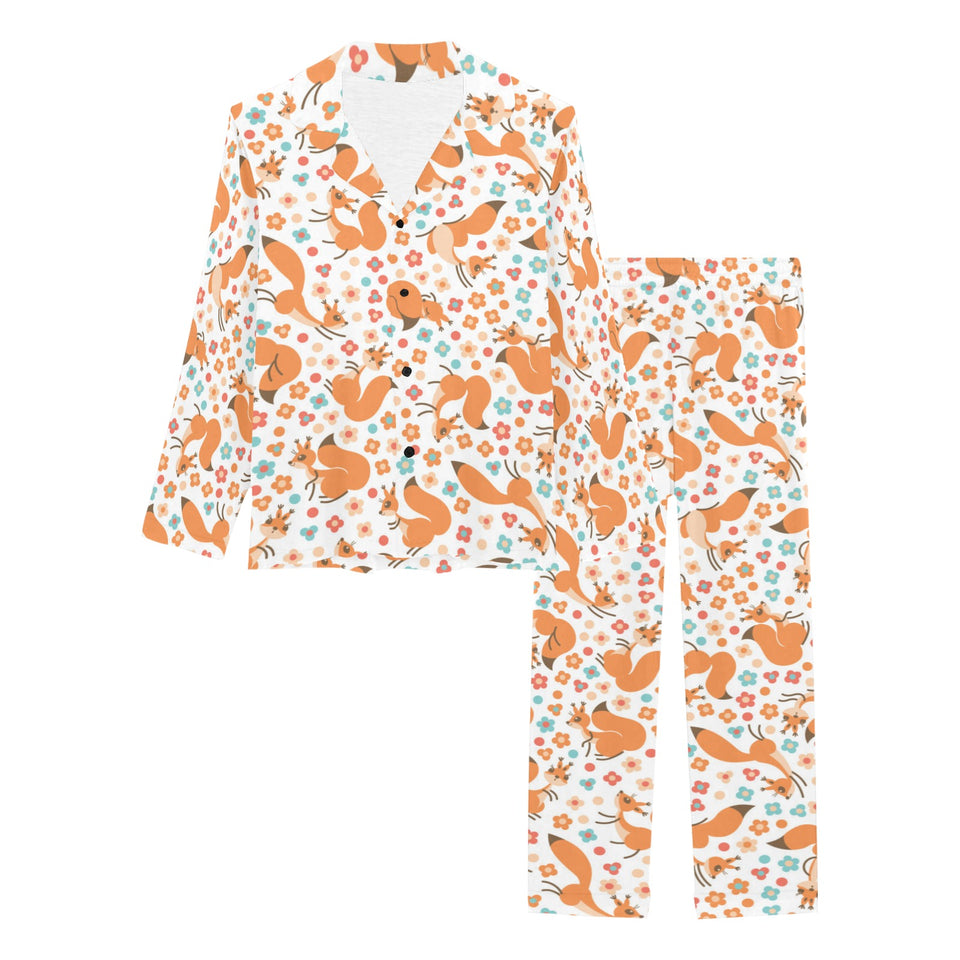 Squirrel Pattern Print Design 05 Women's Long Pajama Set
