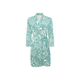 Classic Hand drawn Grape pattern Men's Long Sleeve Belted Night Robe