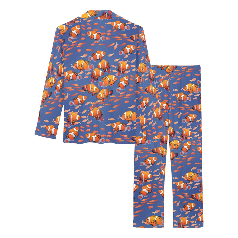 Clown Fish Pattern Print Design 04 Women's Long Pajama Set