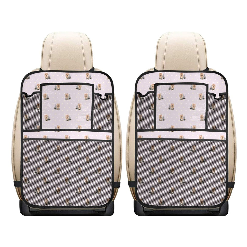 Yorkshire Terrier Pattern Print Design 02 Car Seat Back Organizer
