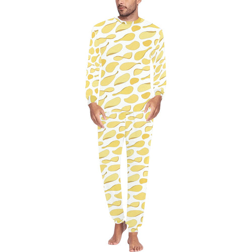 Potato Chips Pattern Print Design 02 Men's All Over Print Pajama