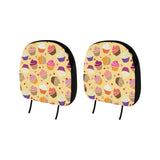 cake cupcake heart cherry pattern Car Headrest Cover