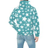 Vintage star pattern Men's Padded Hooded Jacket