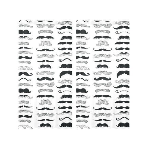 Mustache Beard Pattern Print Design 04 Gauze Curtain