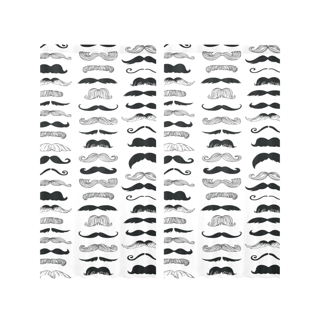 Mustache Beard Pattern Print Design 04 Gauze Curtain