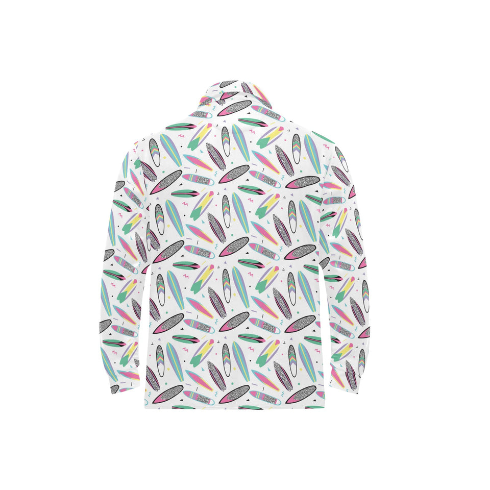 Surfboard Pattern Print Design 04 Men's Long Sleeve Polo Shirt