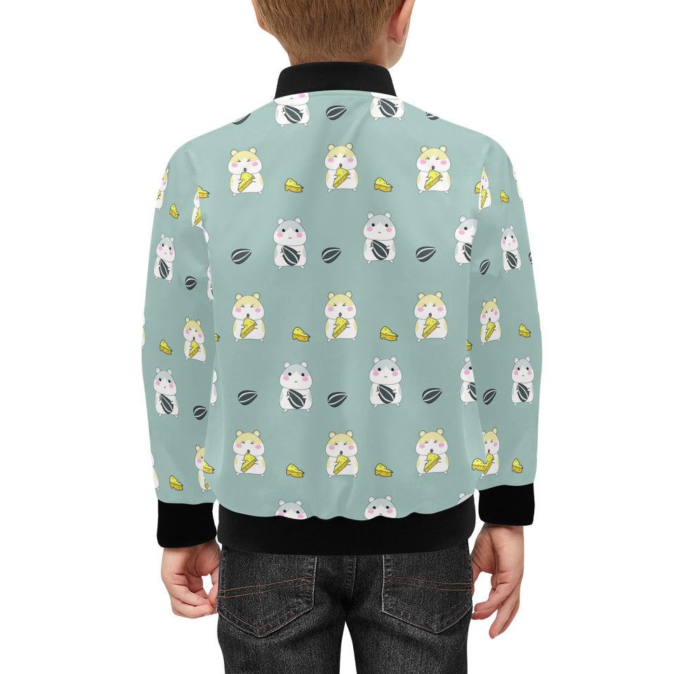 Cute hamster cheese pattern Kids' Boys' Girls' Bomber Jacket