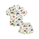 Cute dinosaurs pattern Kids' Boys' Girls' V-Neck Short Pajama Set