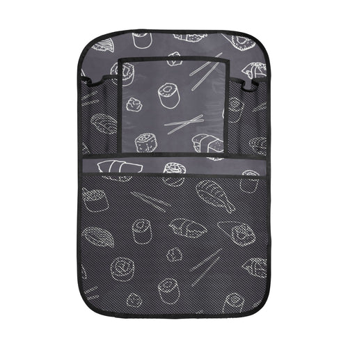 sushi pattern black background Car Seat Back Organizer