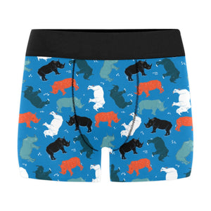 Colorful rhino pattern Men's All Over Print Boxer Briefs Men's Underwear