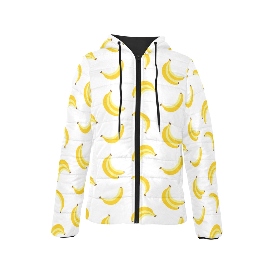 Banana pattern Women's Padded Hooded Jacket