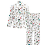 English Bulldog Pattern Print Design 03 Men's Long Pajama Set
