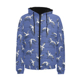 Seagull Pattern Print Design 03 Men's Padded Hooded Jacket