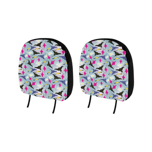 Stingray Pattern Print Design 01 Car Headrest Cover