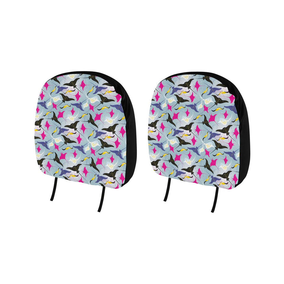 Stingray Pattern Print Design 01 Car Headrest Cover
