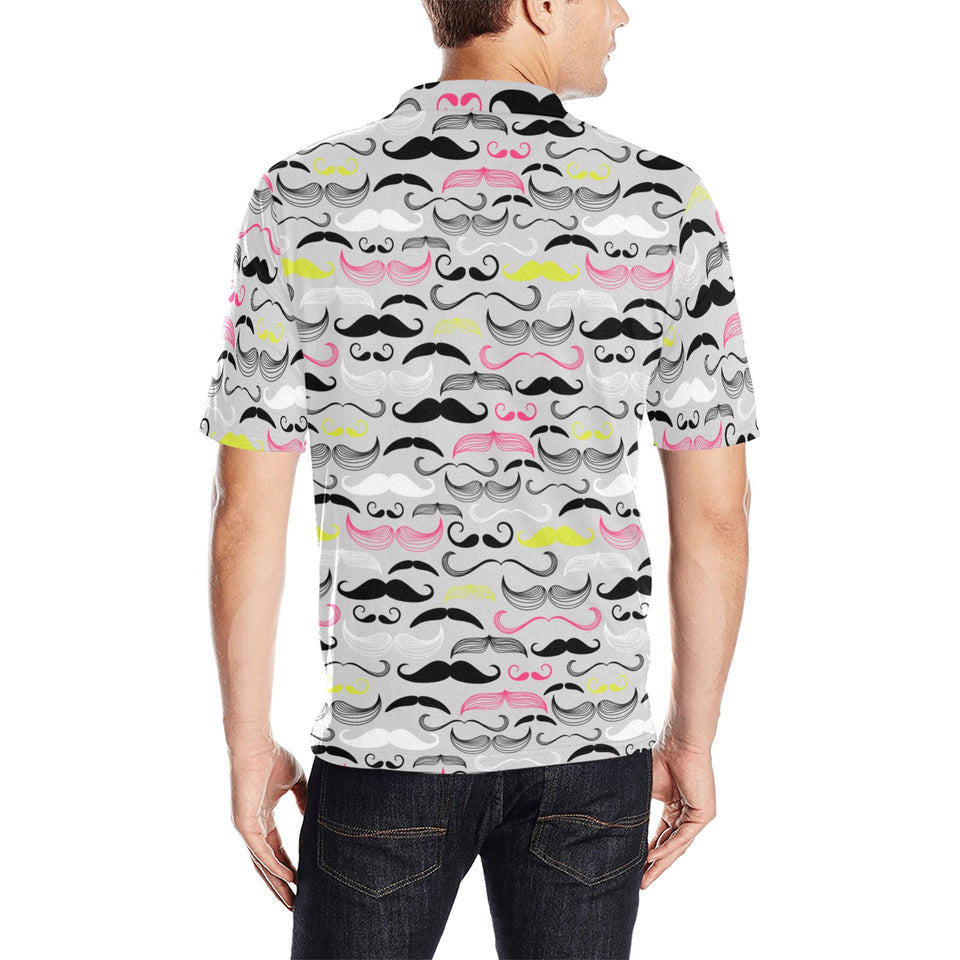 Mustache Beard Pattern Print Design 02 Men's All Over Print Polo Shirt
