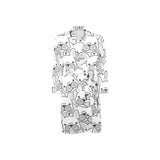 Cute french bulldog head pattern Men's Long Sleeve Belted Night Robe