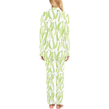 Green Peas Pattern Print Design 03 Women's Long Pajama Set