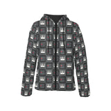Piano Pattern Print Design 05 Women's Padded Hooded Jacket