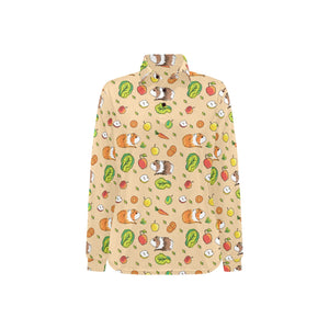Guinea Pig Pattern Print Design 05 Women's Long Sleeve Polo Shirt
