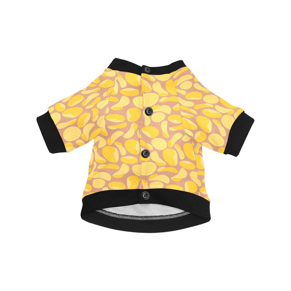 Potato Chips Pattern Print Design 01 All Over Print Pet Dog Round Neck Fuzzy Shirt