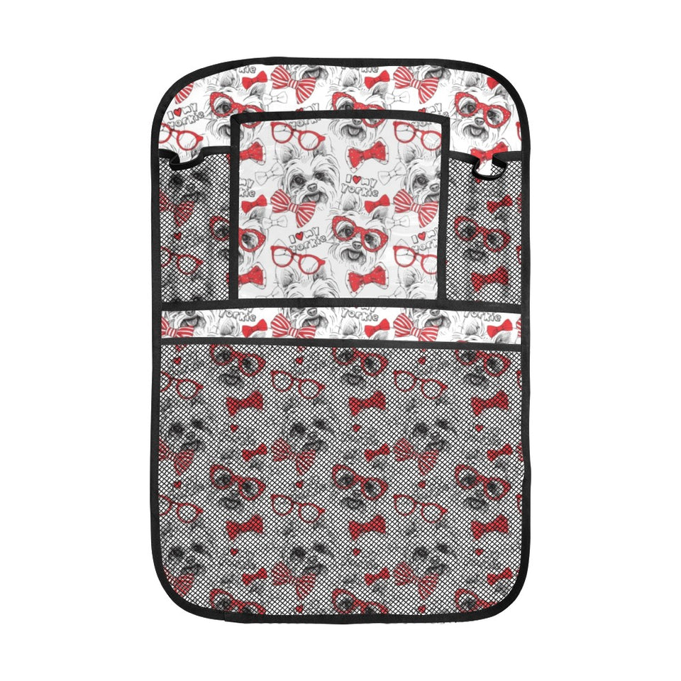 Yorkshire Terrier Pattern Print Design 04 Car Seat Back Organizer