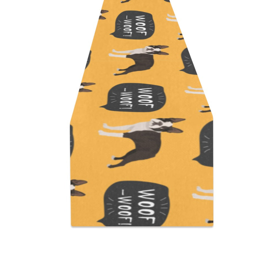 Boston terrier design pattern Table Runner