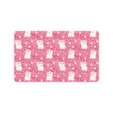 Maneki neko cat sakura pink background Doormat