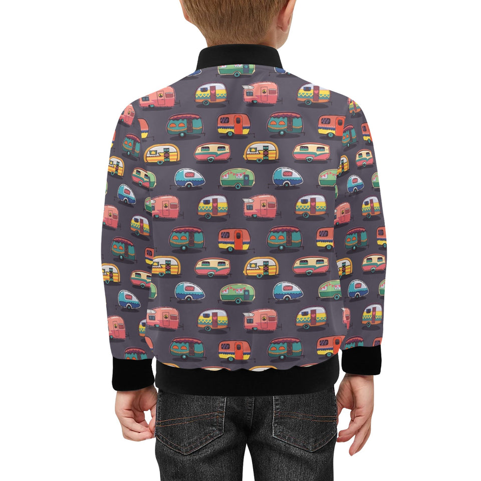 Camper Van Pattern Print Design 02 Kids' Boys' Girls' Bomber Jacket