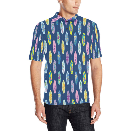 Surfboard Pattern Print Design 03 Men's All Over Print Polo Shirt