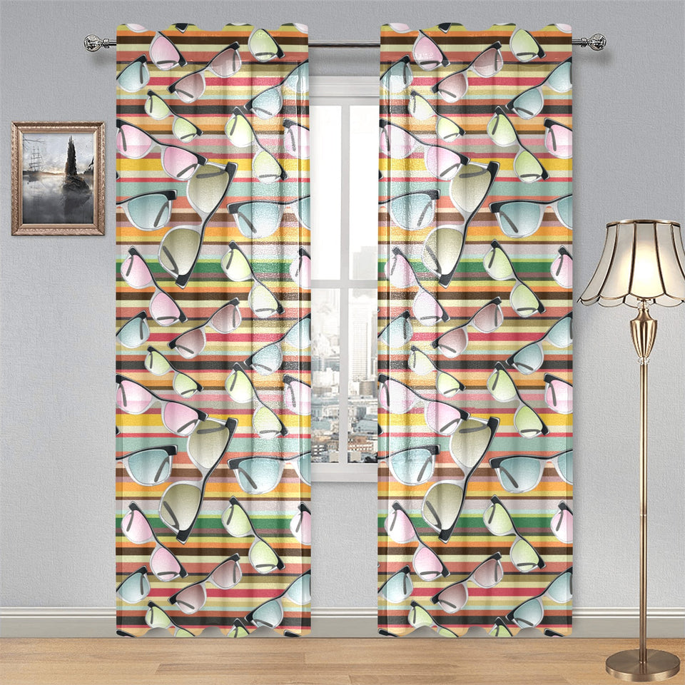 Sun Glasses Pattern Print Design 02 Gauze Curtain