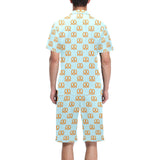 Pretzels Pattern Print Design 03 Men's V-Neck Short Pajama Set