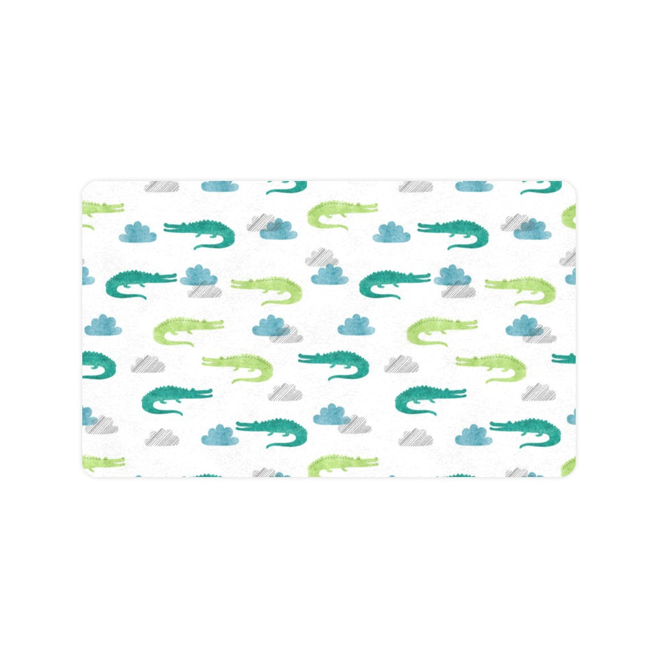 watercolor crocodile pattern Doormat